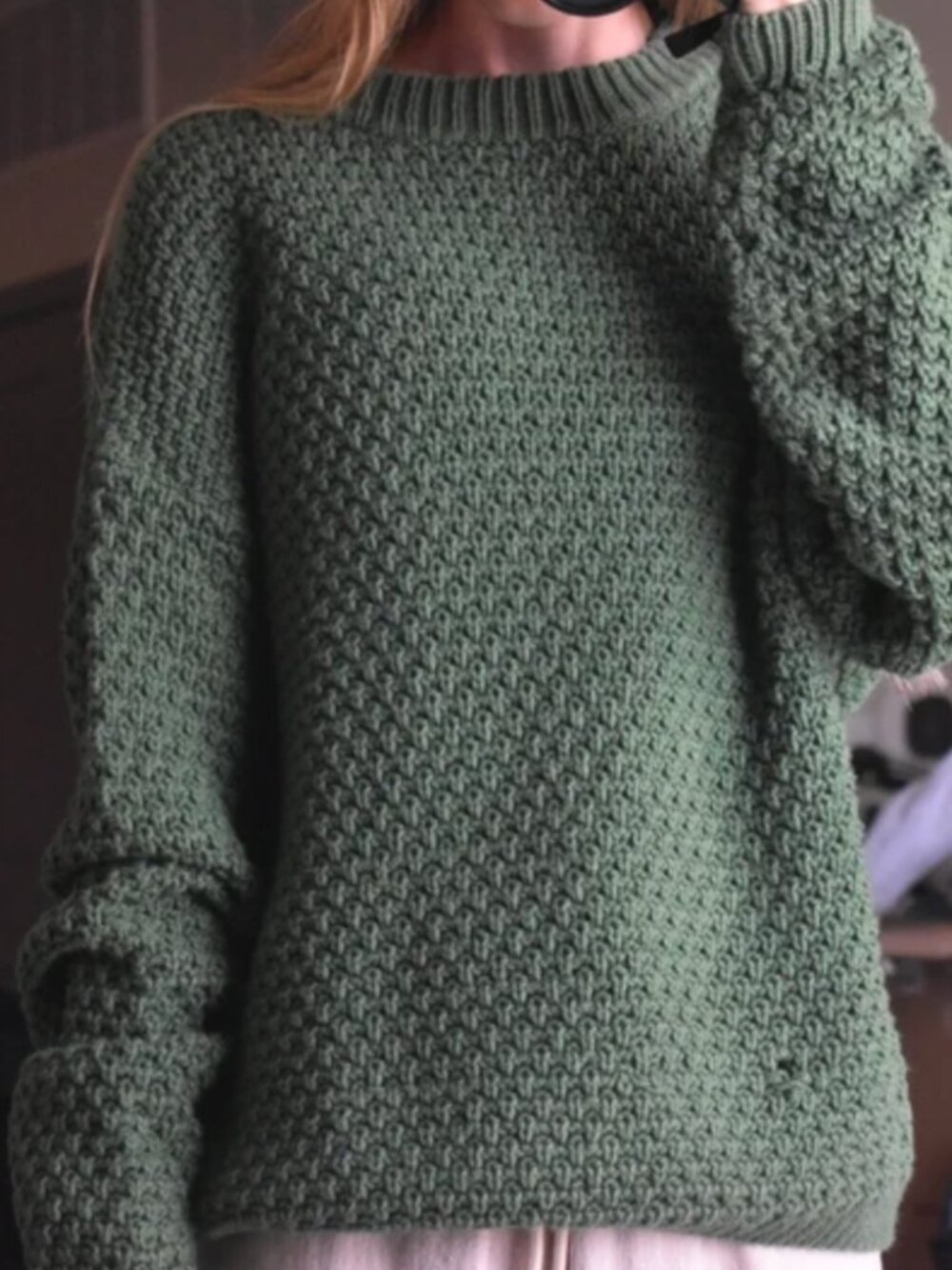 Universal Thread Forest Green Thick Knit Sweater
